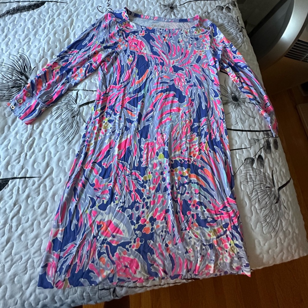 Lilly Pulitzer Vibrant Pink and Blue Mini Dress